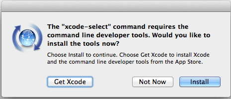 screenshot of dialog from running xcode-select